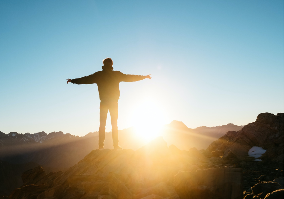 A guy in the sunrise